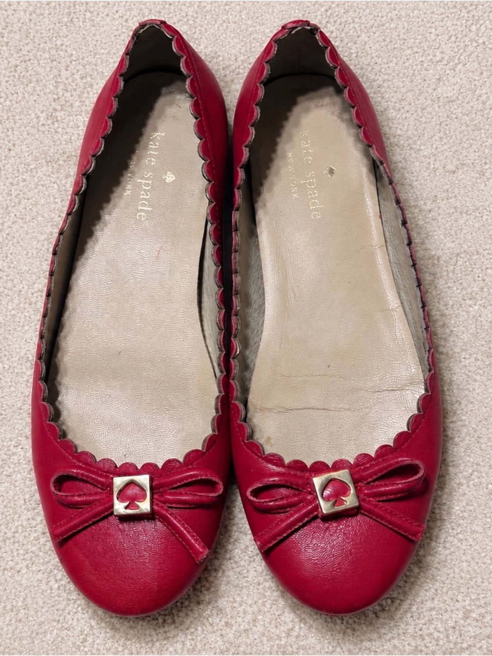 Kate Spade New York Red Leather Ballet Flats Size 6.5M